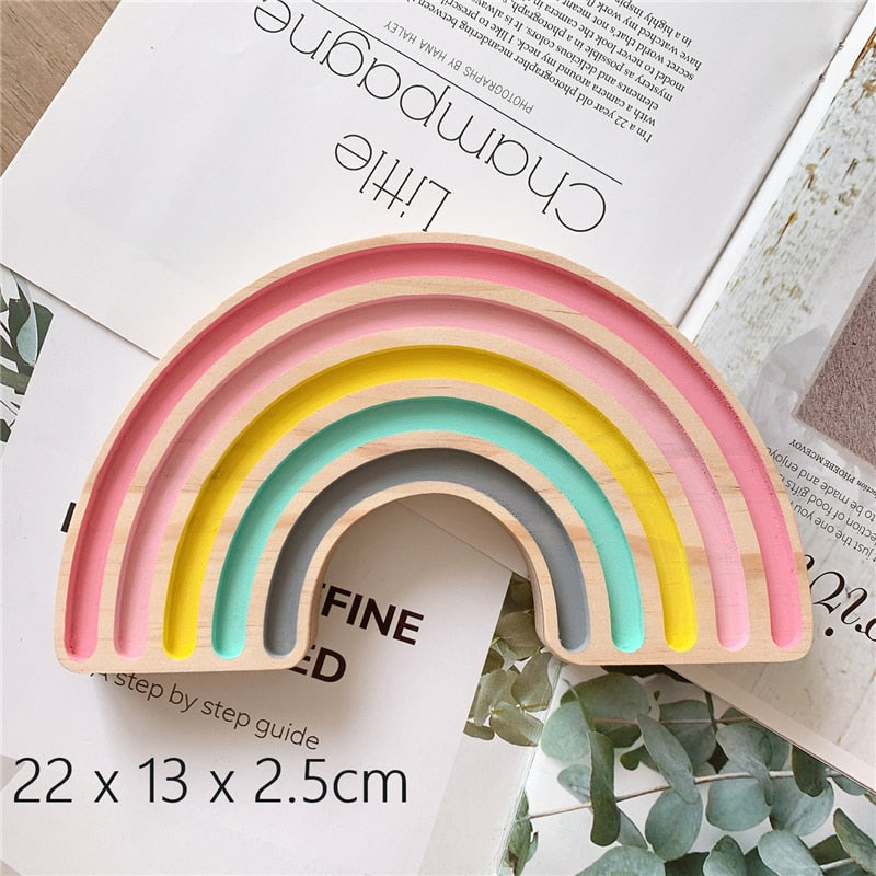 Tablero Arcoíris de madera con colores para habilidades motoras de bebes Montessori