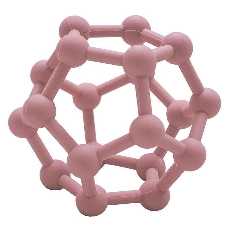 Mordedor silicona en forma de átomo para bebés