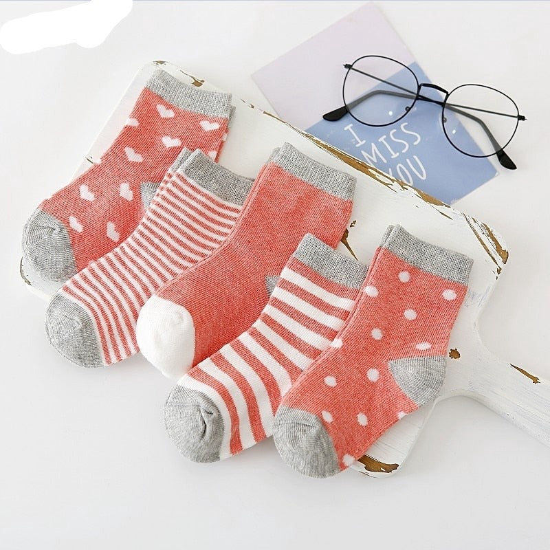 5 pares de calcetines para bebé diseños algodón