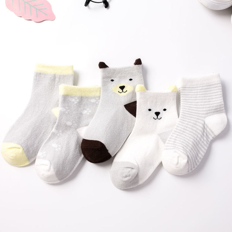 5 pares de calcetines para bebé diseños algodón